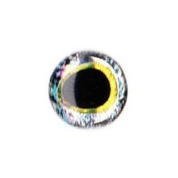 Nouveaux Yeux 3D pupille oblongue 4 mm (plaquette de 28 unités) coloris silver / gold