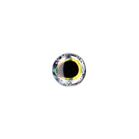 Nouveaux Yeux 3D pupille oblongue 4 mm (plaquette de 28 unités) coloris silver / gold
