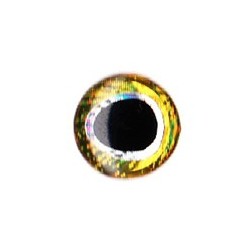 Nouveaux Yeux 3D pupille oblongue 4 mm (plaquette de 28 unités) coloris gold / silver