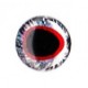 Nouveaux Yeux 3D pupille oblongue 5 mm (plaquette de 28 unités) coloris silver / rouge