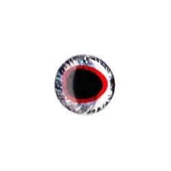 Nouveaux Yeux 3D pupille oblongue 5 mm (plaquette de 28 unités) coloris silver / rouge